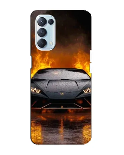 Чохол для OPPO Reno5 4G з картинкою «Lamborghini у вогні»