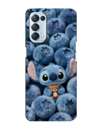 Чехол для OPPO Reno5 4G с картинкой «Стич и голубика»