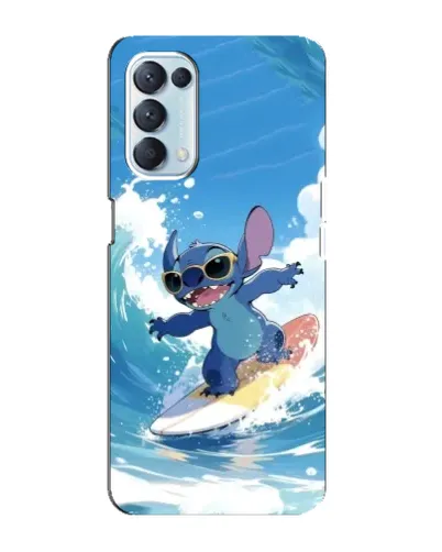 Чехол для OPPO Reno5 4G с картинкой «Стич на волне»
