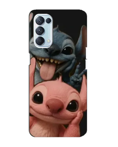 Чехол для OPPO Reno5 4G с картинкой «Стич и Ангел»