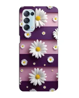 Чохол для OPPO Reno5 4G з картинкою «Ромашки на фіолетовому»