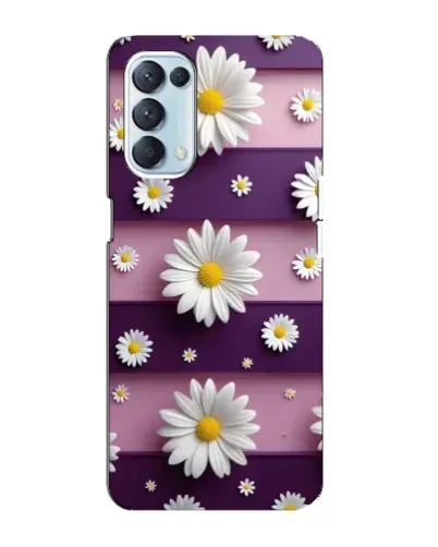 Чехол для OPPO Reno5 4G с картинкой «Ромашки на фиолетовом»