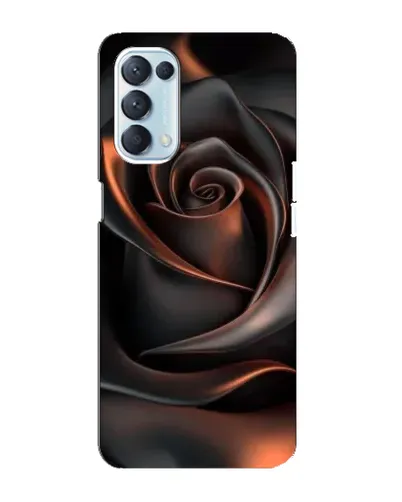 Чехол для OPPO Reno5 4G с картинкой «Шелковая черная роза»