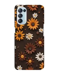 Чохол для OPPO Reno5 4G з картинкою «Візерунок з маленьких соняшників»
