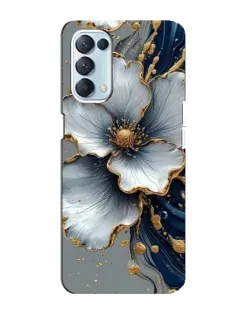 Чохол для OPPO Reno5 4G з картинкою «Біла квітка та золотий флюїд»