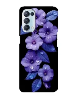 Чохол для OPPO Reno5 4G з картинкою «Фіолетові квіти з росою»