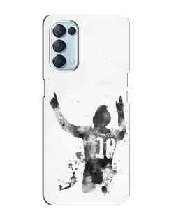 Чохол для OPPO Reno5 4G з картинкою «Чорно-білий силует Мессі»