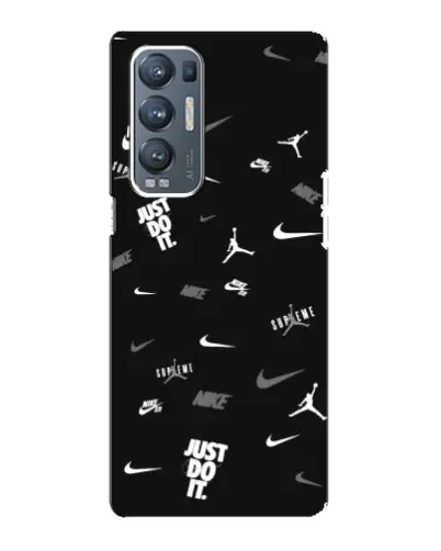 Чехол для OPPO Reno5 Pro Plus (5G) с картинкой «Nike Black Pattern»