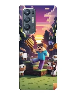 Чехол для OPPO Reno5 Pro Plus (5G) с картинкой «Стив на ферме»