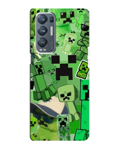 Чехол для OPPO Reno5 Pro Plus (5G) с картинкой «Криперы Minecraft»