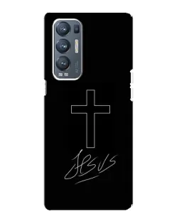 Чехол для OPPO Reno5 Pro Plus (5G) с картинкой «Графический крест Jesus»