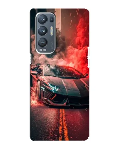 Чехол для OPPO Reno5 Pro Plus (5G) с картинкой «Lamborghini красный дым»