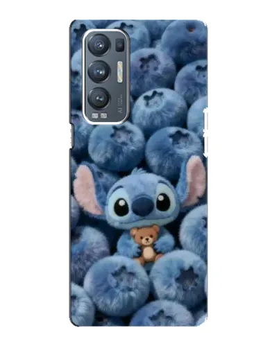 Чехол для OPPO Reno5 Pro Plus (5G) с картинкой «Стич и голубика»