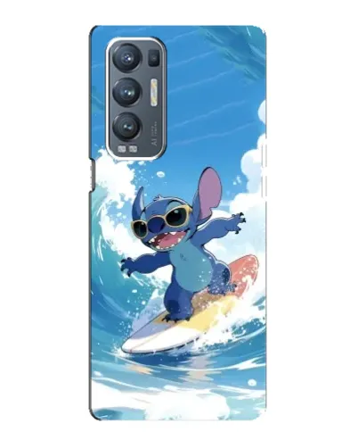 Чехол для OPPO Reno5 Pro Plus (5G) с картинкой «Стич на волне»