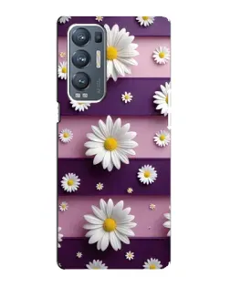 Чехол для OPPO Reno5 Pro Plus (5G) с картинкой «Ромашки на фиолетовом»