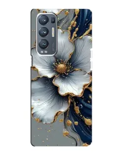 Чехол для OPPO Reno5 Pro Plus (5G) с картинкой «Белый цветок и золотой флюид»