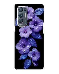 Чехол для OPPO Reno5 Pro Plus (5G) с картинкой «Фиолетовые цветы с росою»