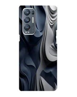Чехол для OPPO Reno5 Pro Plus (5G) с картинкой «Объемные синие складки»