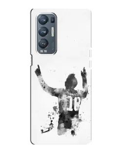 Чехол для OPPO Reno5 Pro Plus (5G) с картинкой «Черно-белый силуэт Месси»