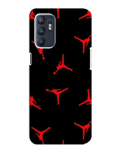 Чехол для OPPO Reno6 4G с картинкой «Jordan Red Pattern» Чехол для OPPO Reno6 4G с картинкой «Jordan Red Pattern»