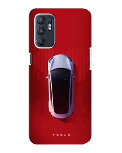 Чехол для OPPO Reno6 4G с картинкой «Tesla Top View» Чехол для OPPO Reno6 4G с картинкой «Tesla Top View»