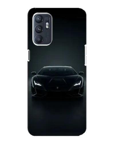 Чехол для OPPO Reno6 4G с картинкой «Черный Lamborghini Aventador»