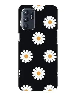 Чехол для OPPO Reno6 4G с картинкой «Ромашки на черном» Чехол для OPPO Reno6 4G с картинкой «Ромашки на черном»