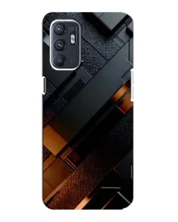 Чехол для OPPO Reno6 4G с картинкой «Черные геометрические блоки»