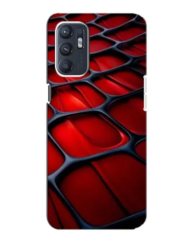 Чехол для OPPO Reno6 4G с картинкой «Красная глянцевая сетка»