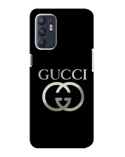 Чохол для OPPO Reno6 5G з картинкою «Gucci — золото на чорному»