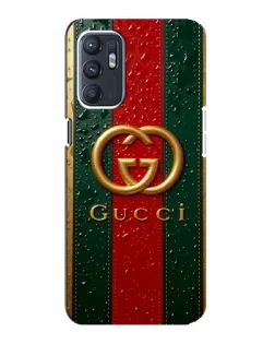 Чохол для OPPO Reno6 5G з картинкою «Gucci — фірмова смуга та золото»