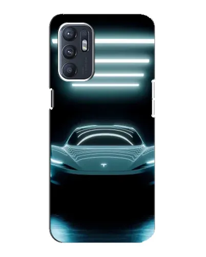 Чехол для OPPO Reno6 5G с картинкой «Tesla в неоне»