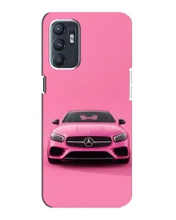 Чехол для OPPO Reno6 5G с картинкой «Розовый Mercedes AMG»