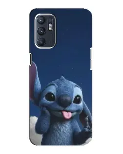 Чехол для OPPO Reno6 5G с картинкой «Стич в облаках»