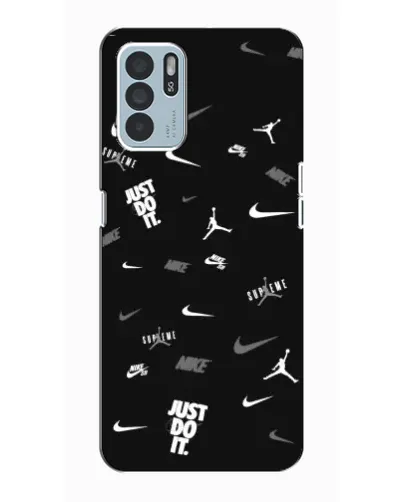 Чехол для OPPO Reno6 Z с картинкой «Nike Black Pattern»