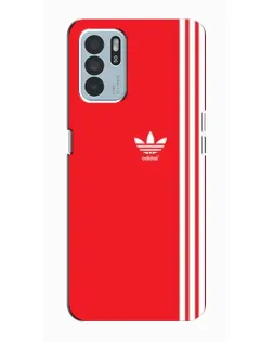 Чехол для OPPO Reno6 Z с картинкой «Красный минимализм Adidas»