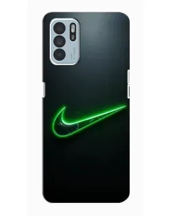 Чехол для OPPO Reno6 Z с картинкой «Неоновый контур Nike» Чехол для OPPO Reno6 Z с картинкой «Неоновый контур Nike»