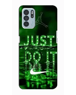 Чехол для OPPO Reno6 Z с картинкой «Зеленый неоновый Nike»