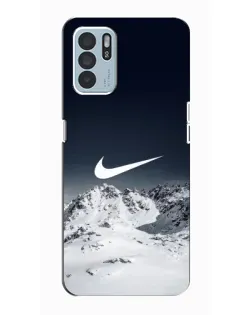Чехол для OPPO Reno6 Z с картинкой «Nike — зимние горы»