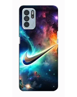 Чехол для OPPO Reno6 Z с картинкой «Космический Nike Swoosh»
