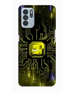 Чехол для OPPO Reno6 Z с картинкой «Nike — золотая искра»