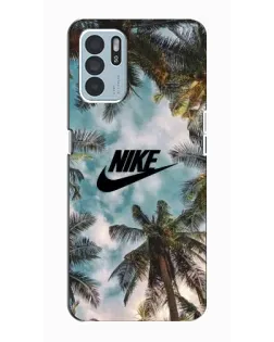 Чехол для OPPO Reno6 Z с картинкой «Тропический принт Nike»
