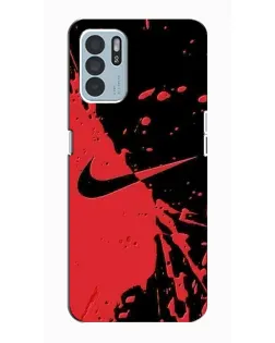 Чехол для OPPO Reno6 Z с картинкой «Красные брызги Nike»