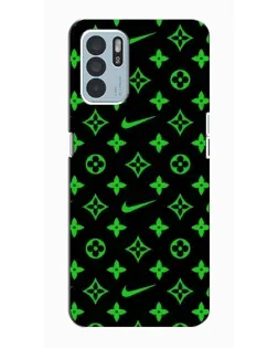 Чехол для OPPO Reno6 Z с картинкой «Неоновый принт LV»