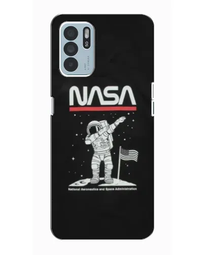 Чехол для OPPO Reno6 Z с картинкой «NASA — шагаем по Луне»