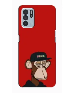 Чехол для OPPO Reno6 Z с картинкой «Bored Ape — красный фон» Чехол для OPPO Reno6 Z с картинкой «Bored Ape — красный фон»