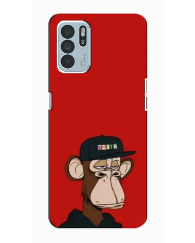 Чехол для OPPO Reno6 Z с картинкой «Bored Ape — красный фон» Чехол для OPPO Reno6 Z с картинкой «Bored Ape — красный фон»