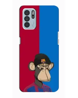 Чехол для OPPO Reno6 Z с картинкой «Bored Ape — фанат Барсы»
