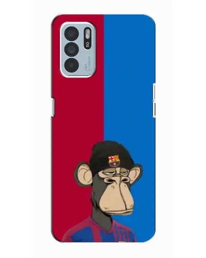 Чехол для OPPO Reno6 Z с картинкой «Bored Ape — фанат Барсы» Чехол для OPPO Reno6 Z с картинкой «Bored Ape — фанат Барсы»