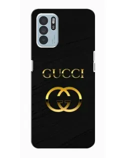 Чехол для OPPO Reno6 Z с картинкой «Золотой логотип Gucci»